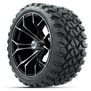 GTW Spyder Machined/Black 15 in Wheels with 23x10-R15 Nomad All-Terrain Tires – Full Set - Image 3
