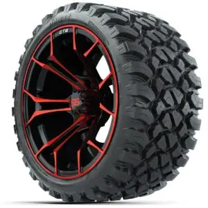 GTW Spyder Red/Black 15 in Wheels with 23x10-R15 Nomad All-Terrain Tires – Full Set - Image 2