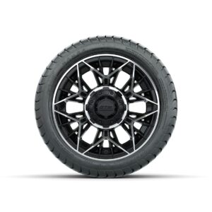Set of (4) 12 in GTW® Stellar Machined & Black Wheels with 215/35-12 Mamba Street Tires - Image 3