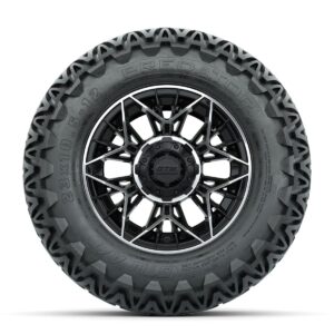 Set of (4) 12 in GTW® Stellar Machined & Black Wheels with 23x10.5-12 Predator All-Terrain Tires - Image 2