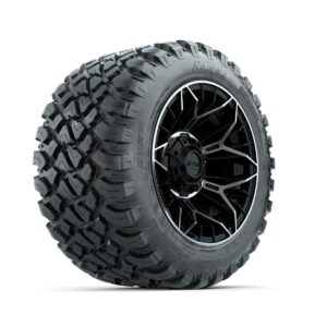 Set of (4) 12 in GTW® Stellar Machined & Black Wheels with 22x11-R12 Nomad All-Terrain Tires - Image 2