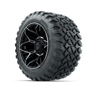 Set of (4) 12 in GTW® Stellar Machined & Black Wheels with 22x11-R12 Nomad All-Terrain Tires - Image 3