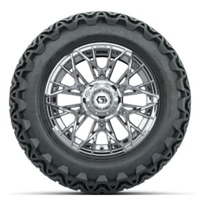 Set of (4) 14 in GTW® Stellar Chrome Wheels with 23x10-14 Predator All-Terrain Tires - Image 2