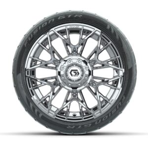 Set of (4) 14 in GTW® Stellar Chrome Wheels with 205/40-R14 Fusion GTR Street Tires - Image 2