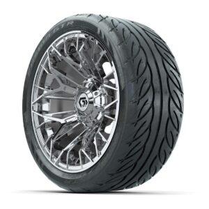 Set of (4) 14 in GTW® Stellar Chrome Wheels with 205/40-R14 Fusion GTR Street Tires - Image 3