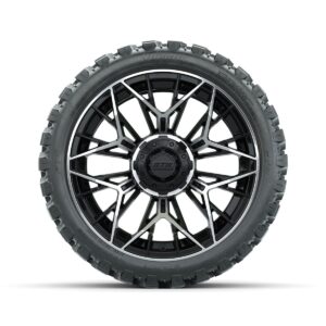 Set of (4) 15 in GTW® Stellar Machined & Black Wheels with 23x10-R15 Nomad All-Terrain Tire - Image 2