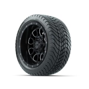 Set of (4) 12 in GTW® Volt Machined & Black Wheels with 215/35-12 Mamba Street Tires - Image 2