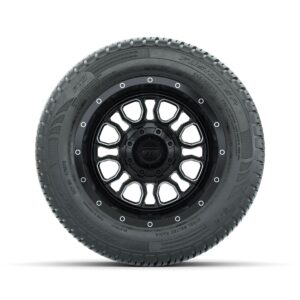 Set of (4) 12 in GTW® Volt Machined & Black Wheels with 215/50-R12 Fusion S/R Street Tires - Image 2