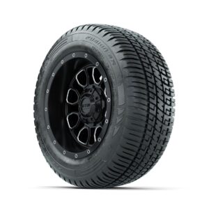 Set of (4) 12 in GTW® Volt Machined & Black Wheels with 215/50-R12 Fusion S/R Street Tires - Image 3