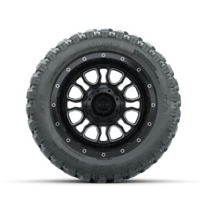 Set of (4) 12 in GTW® Volt Machined & Black Wheels with 22x11-R12 Nomad All-Terrain Tires - Image 2