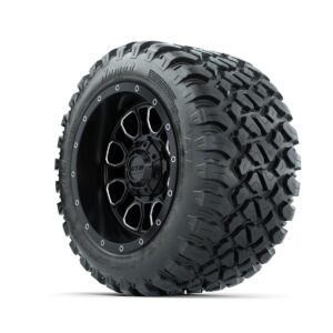 Set of (4) 12 in GTW® Volt Machined & Black Wheels with 22x11-R12 Nomad All-Terrain Tires - Image 3