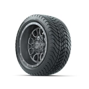 GTW Volt Gunmetal/Machined 12 in Wheels with 215/35-12 Mamba Street Tires – Full Set - Image 1