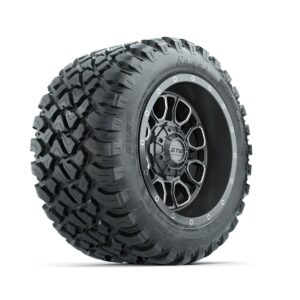GTW Volt Gunmetal/Machined 12 in Wheels with 22x11-R12 Nomad All Terrain Tires – Full Set - Image 2