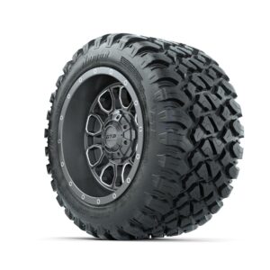 GTW Volt Gunmetal/Machined 12 in Wheels with 22x11-R12 Nomad All Terrain Tires – Full Set - Image 3