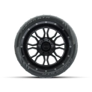 Set of (4) 14 in GTW® Volt Machined & Black Wheels with 205/40-R14 Fusion GTR Street Tires - Image 3