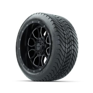 Set of (4) 14 in GTW® Volt Machined & Black Wheels with 225/30-14 Mamba Street Tire - Image 2
