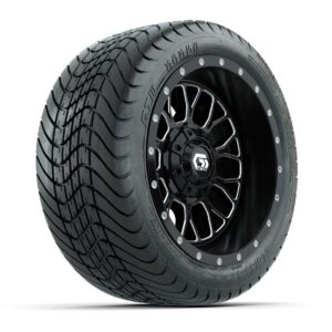 Set of (4) 12 in GTW® Helix Machined & Black Wheels with 215/35-12 Mamba Street Tires - Image 2