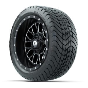 Set of (4) 12 in GTW® Helix Machined & Black Wheels with 215/35-12 Mamba Street Tires - Image 3
