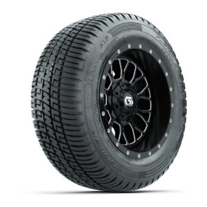 Set of (4) 12 in GTW® Helix Machined & Black Wheels with 215/50-R12 Fusion S/R Street Tires - Image 2