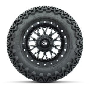 Set of (4) 12 in GTW® Helix Machined & Black Wheels with 23x10.5-12 Predator All-Terrain Tires - Image 2