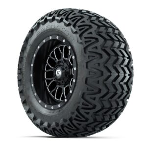 Set of (4) 12 in GTW® Helix Machined & Black Wheels with 23x10.5-12 Predator All-Terrain Tires - Image 3