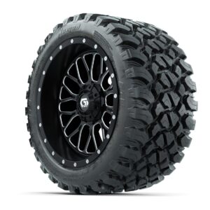 Set of (4) 14 in GTW® Helix Machined & Black Wheels with 23x10-R14 Nomad All-Terrain Tires - Image 2
