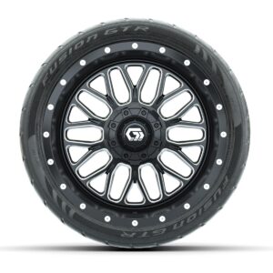 Set of (4) 14 in GTW® Helix Machined & Black Wheels with 205/40-R14 Fusion GTR Street Tires - Image 3