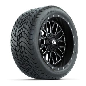 Set of (4) 14 in GTW® Helix Machined & Black Wheels with 225/30-14 Mamba Street Tire - Image 2