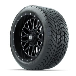 Set of (4) 14 in GTW® Helix Machined & Black Wheels with 225/30-14 Mamba Street Tire - Image 3