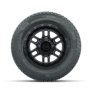 Set of (4) 12 in GTW® Titan Machined & Black Wheels with 215/50-R12 Fusion S/R Street Tires - Image 2