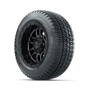 Set of (4) 12 in GTW® Titan Machined & Black Wheels with 215/50-R12 Fusion S/R Street Tires - Image 3