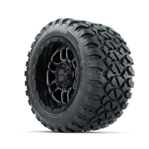 Set of (4) 12 in GTW® Titan Machined & Black Wheels with 22x11-R12 Nomad All-Terrain Tires - Image 2