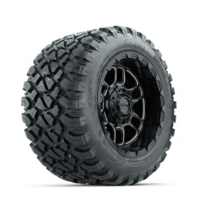 Set of (4) 12 in GTW® Titan Machined & Black Wheels with 22x11-R12 Nomad All-Terrain Tires - Image 3