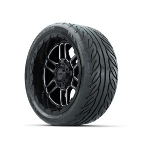 Set of (4) 14 in GTW® Titan Machined & Black Wheels with 205/40-R14 Fusion GTR Street Tires - Image 2