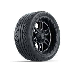 Set of (4) 14 in GTW® Titan Machined & Black Wheels with 205/40-R14 Fusion GTR Street Tires - Image 3