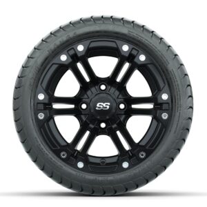 GTW Specter Matte Black 12 in Wheels with 215/35-12 Mamba Street Tires   Full Set - Image 3