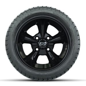 GTW Godfather Black 12 in Wheels with 215/35-12 Mamba Street Tires   Full Set - Image 2