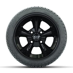 GTW Godfather Black 12 in Wheels with 205/30-12 Fusion Street Tires Full Set - Image 3