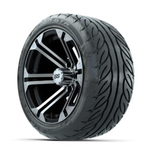 GTW Specter Machined/Black 14 in Wheels with 225/40-R14 Fusion GTR Street Tires   Full Set - Image 2