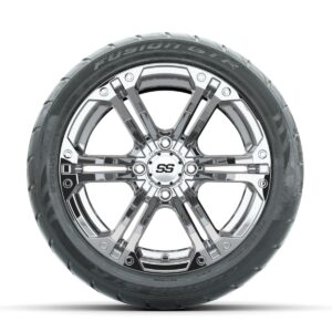 GTW Specter Chrome 14 in Wheels with 225/40-R14 Fusion GTR Street Tires   Full Set - Image 3