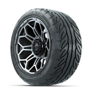 GTW Bravo Machined/Matte Grey 14 in Wheels with 225/40-R14 Fusion GTR Street Tires   Full Set - Image 3