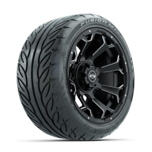 GTW Raven Off-Road Matte Black/Ball Milled 14 in Wheels with 225/40-R14 Fusion GTR Street Tires   Full Set - Image 3