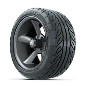 GTW Godfather Matte Grey 14 in Wheels with 225/40-R14 Fusion GTR Street Tires Full Set - Image 2