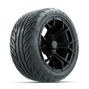 GTW Spyder Matte Black 14 in Wheels with 225/40-R14 Fusion GTR Street Tires   Full Set - Image 2