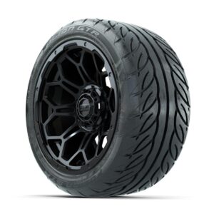 GTW Bravo Matte Black 14 in Wheels with 225/40-R14 Fusion GTR Street Tires   Full Set - Image 1