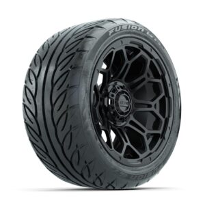 GTW Bravo Matte Black 14 in Wheels with 225/40-R14 Fusion GTR Street Tires   Full Set - Image 2