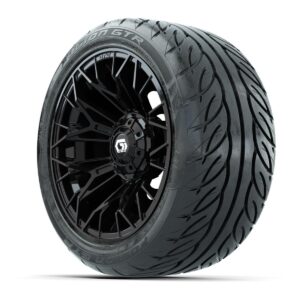 GTW Stellar Matte Black 14 in Wheels with 225/40-R14 Fusion GTR Street Tires   Full Set - Image 3