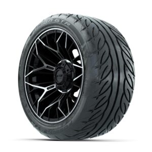 GTW Stellar Machined/Black 14 in Wheels with 225/40-R14 Fusion GTR Street Tires   Full Set - Image 2