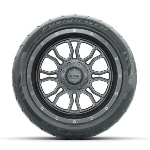 GTW Volt Gunmetal/Machined 14 in Wheels with 225/40-R14 Fusion GTR Street Tires   Full Set - Image 2