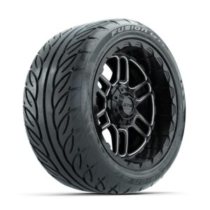 GTW Titan Machined/Black 14 in Wheels with 225/40-R14 Fusion GTR Street Tires   Full Set - Image 2